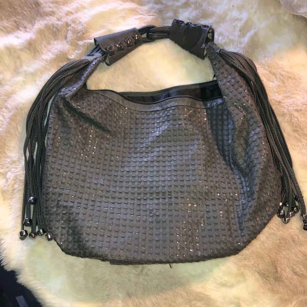 Gray Bebe Shoulder Bag